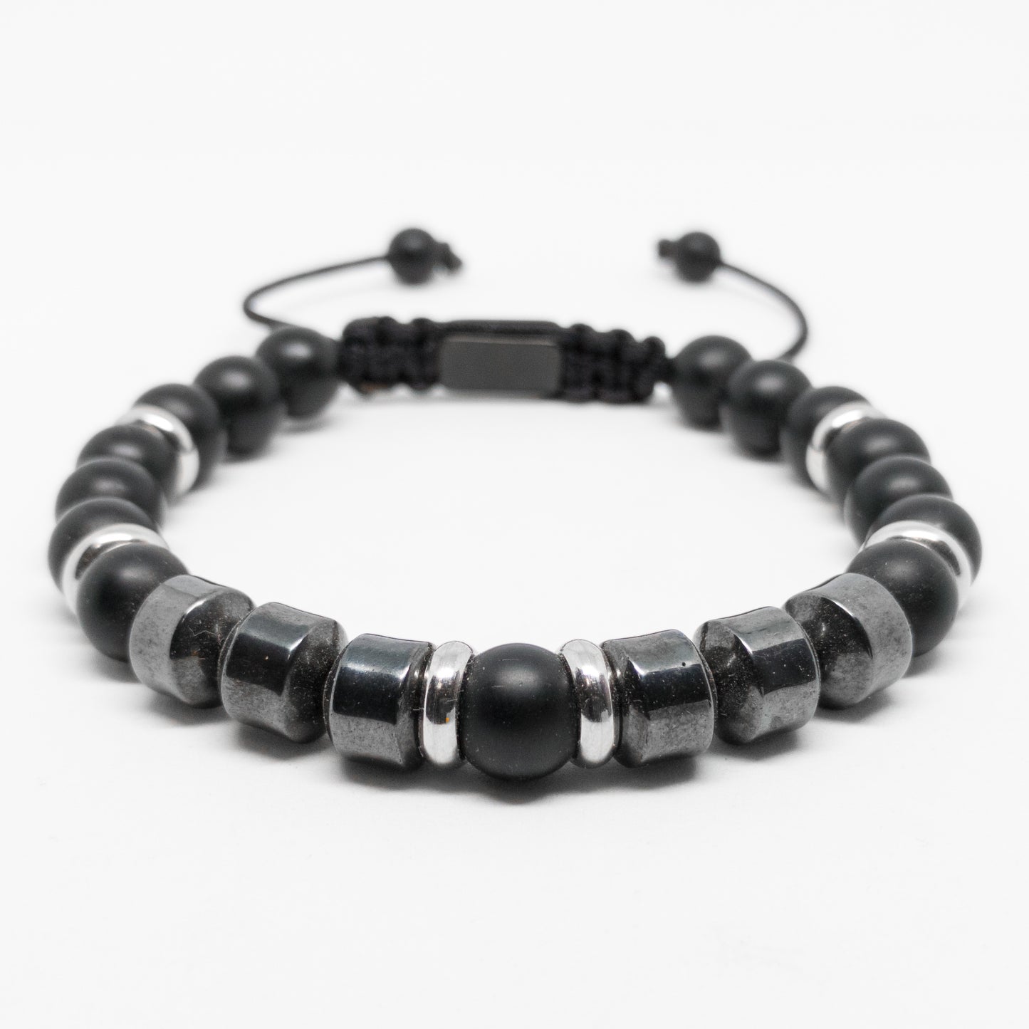 Pulsera con Onix mate y Hematitas.