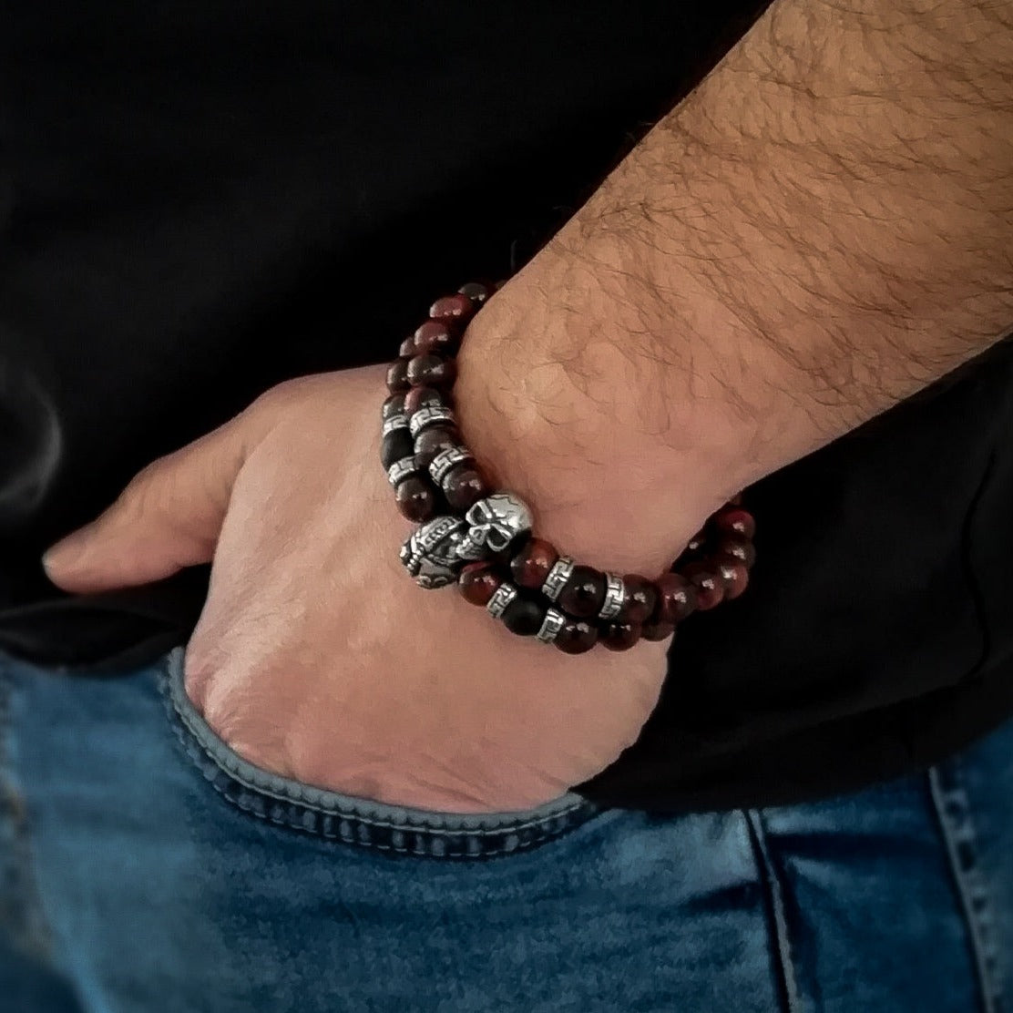 Pulsera Silver Skull con ojo de buey.