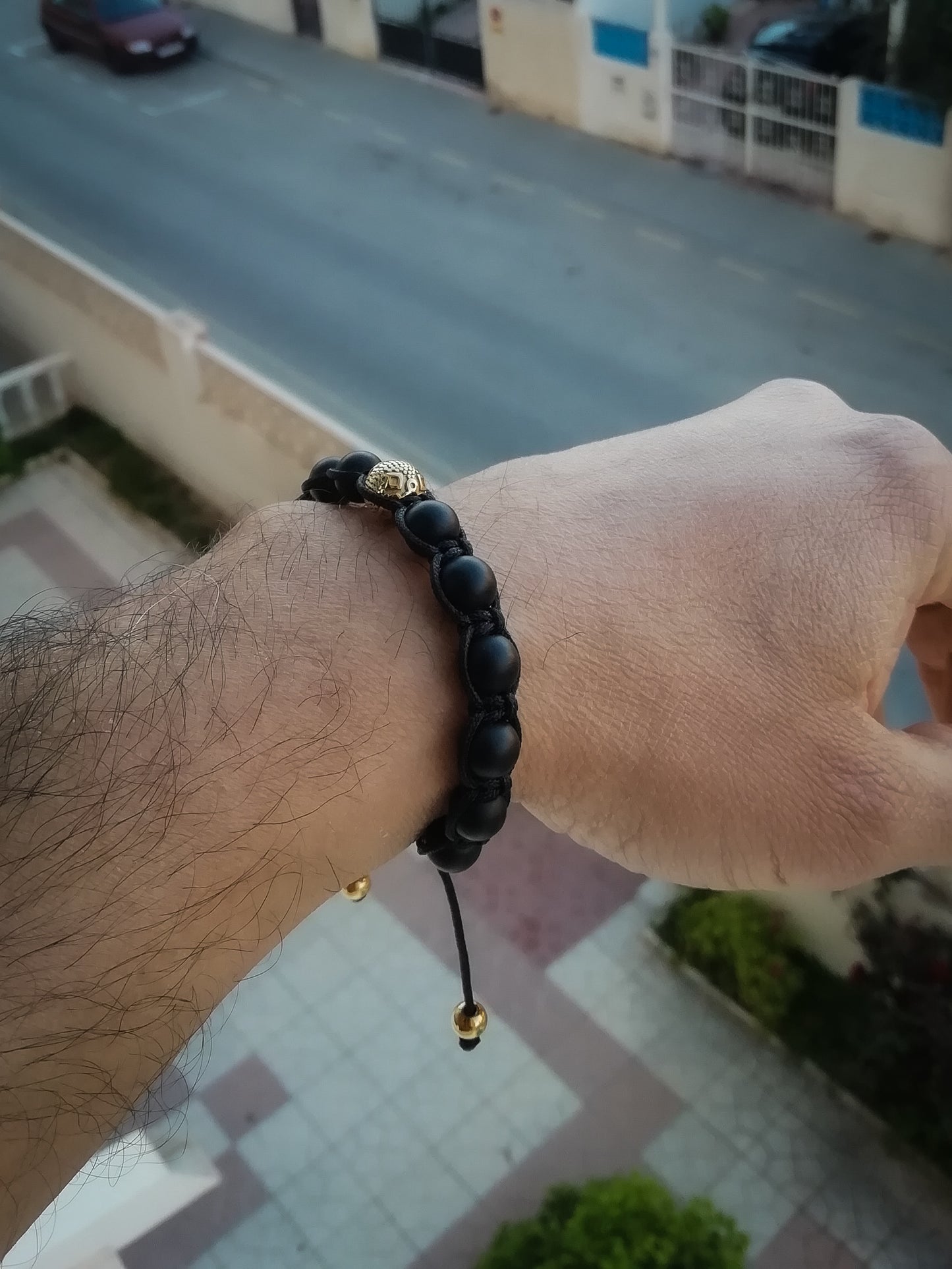 Pulsera shambala silver con Onix mate.