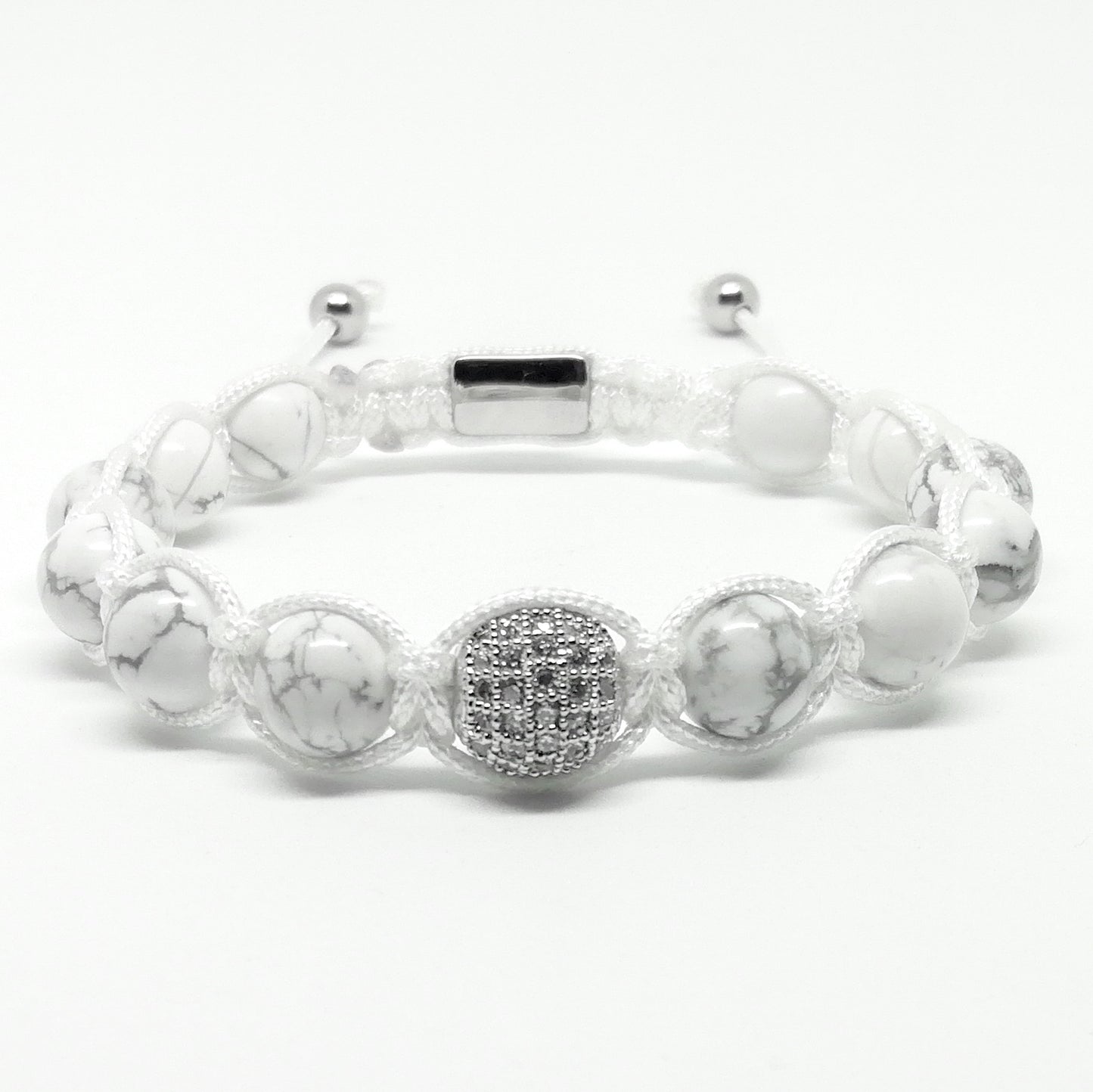 Shamballa con Howlita 8 mm.