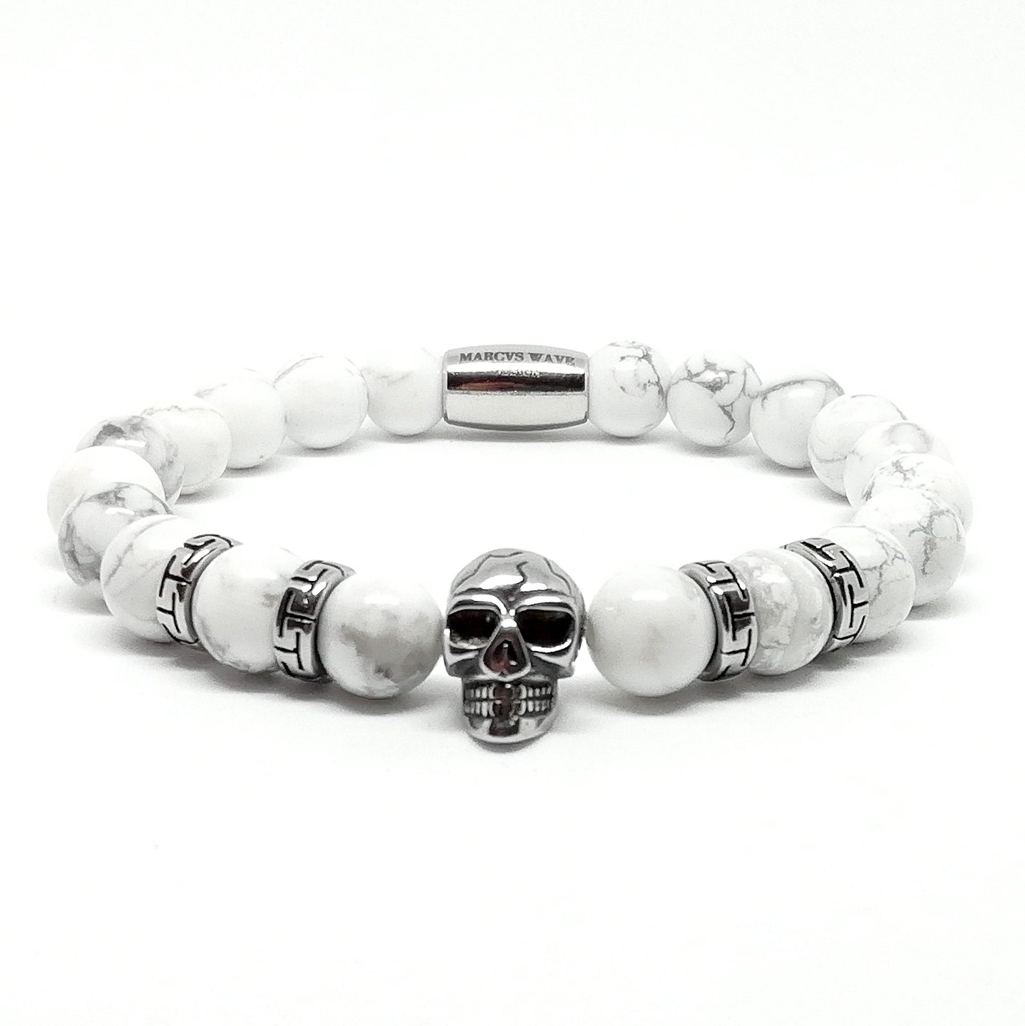 Pulsera Silver Skull con Howlita.