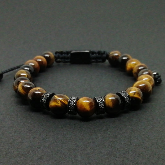 Wave | Pulsera para hombre con Ojo de tigre.