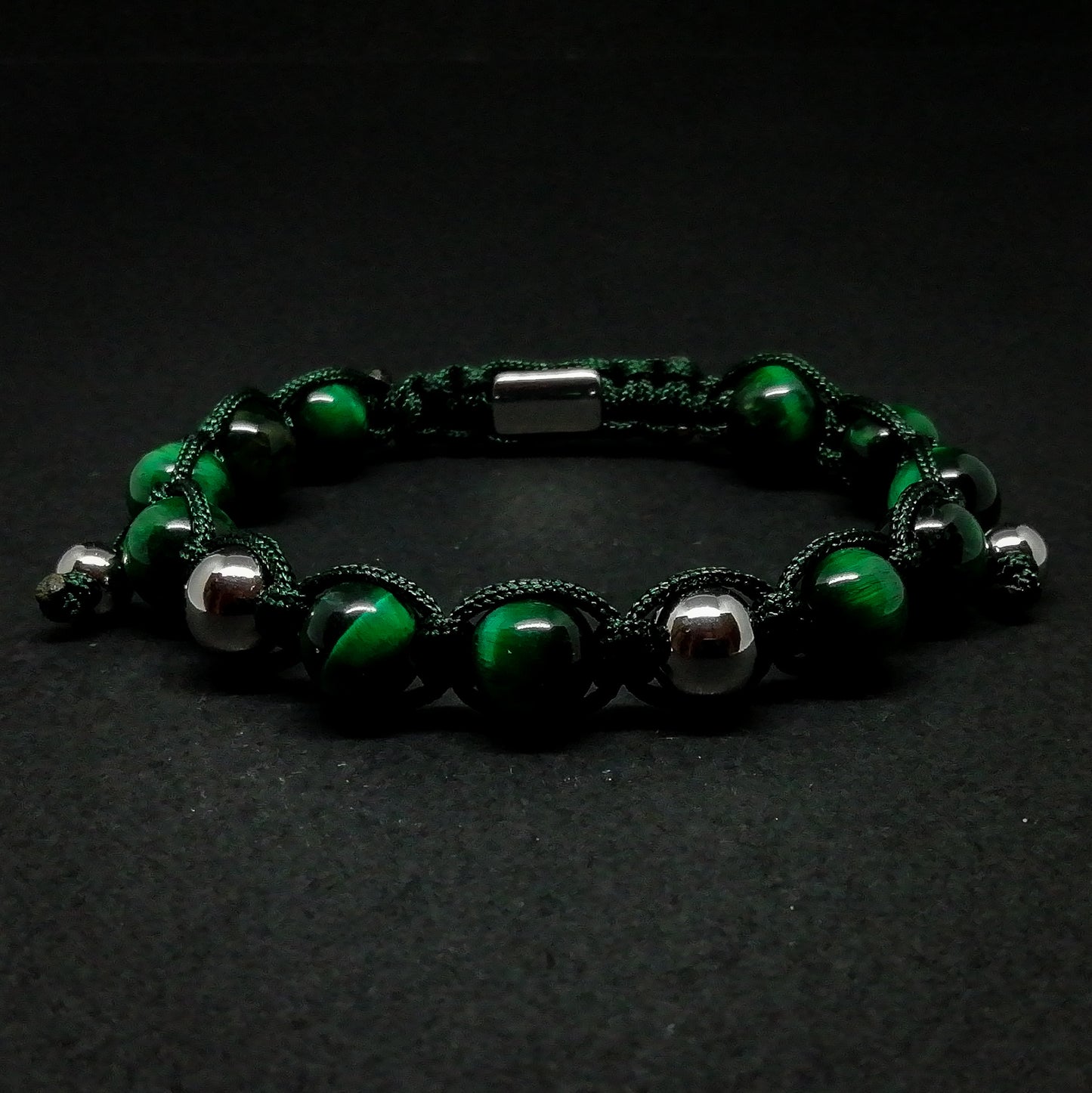 Shamballa with green tiger eye.