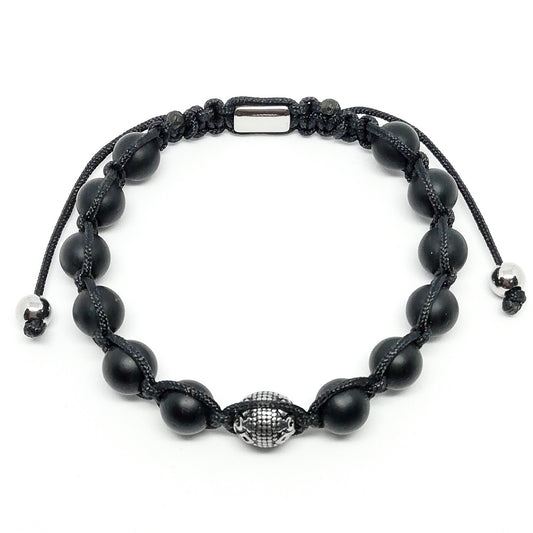 Pulsera shambala silver con Onix mate.