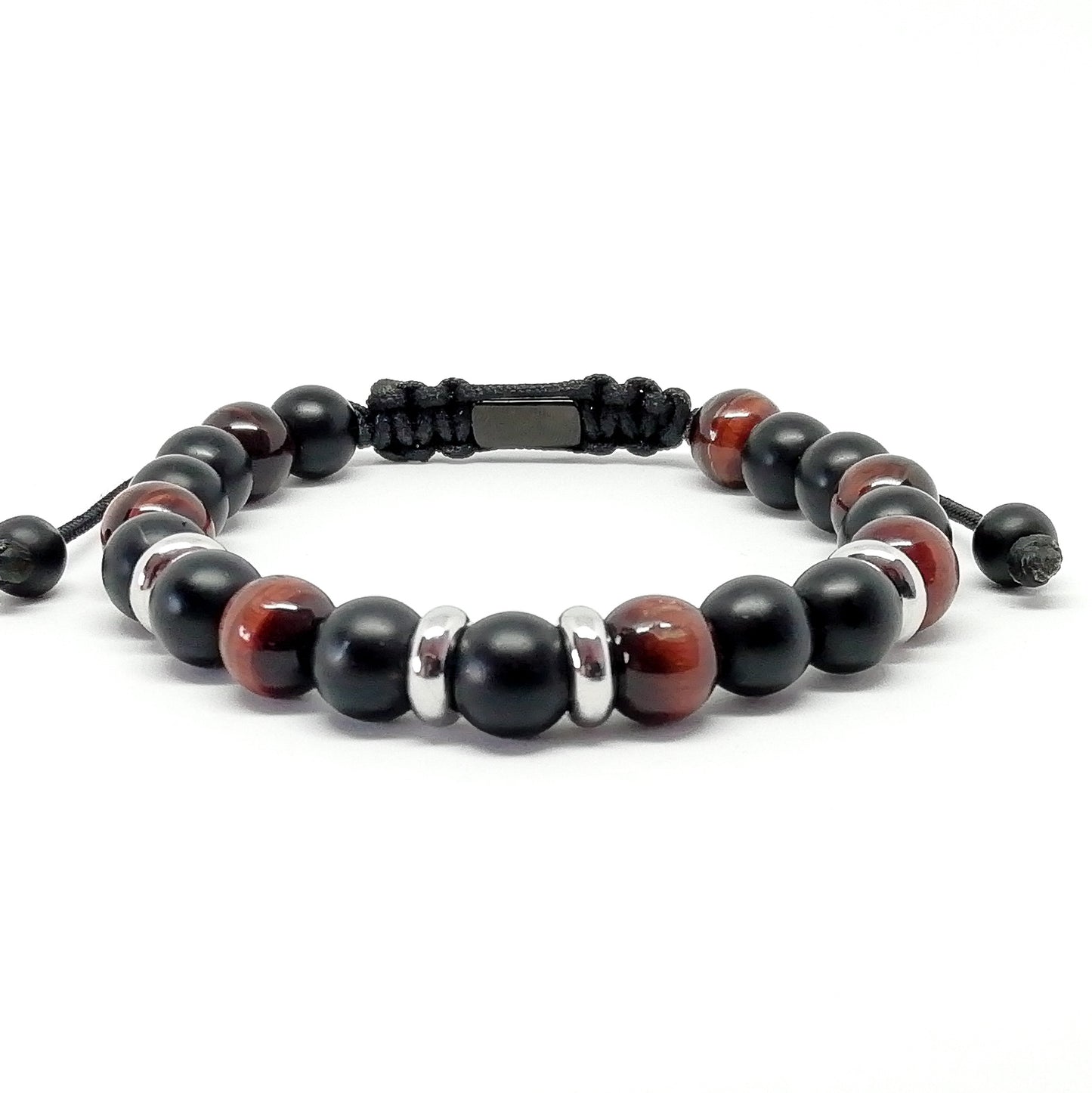 Pulsera para hombre con ojo de buey y onix mate.