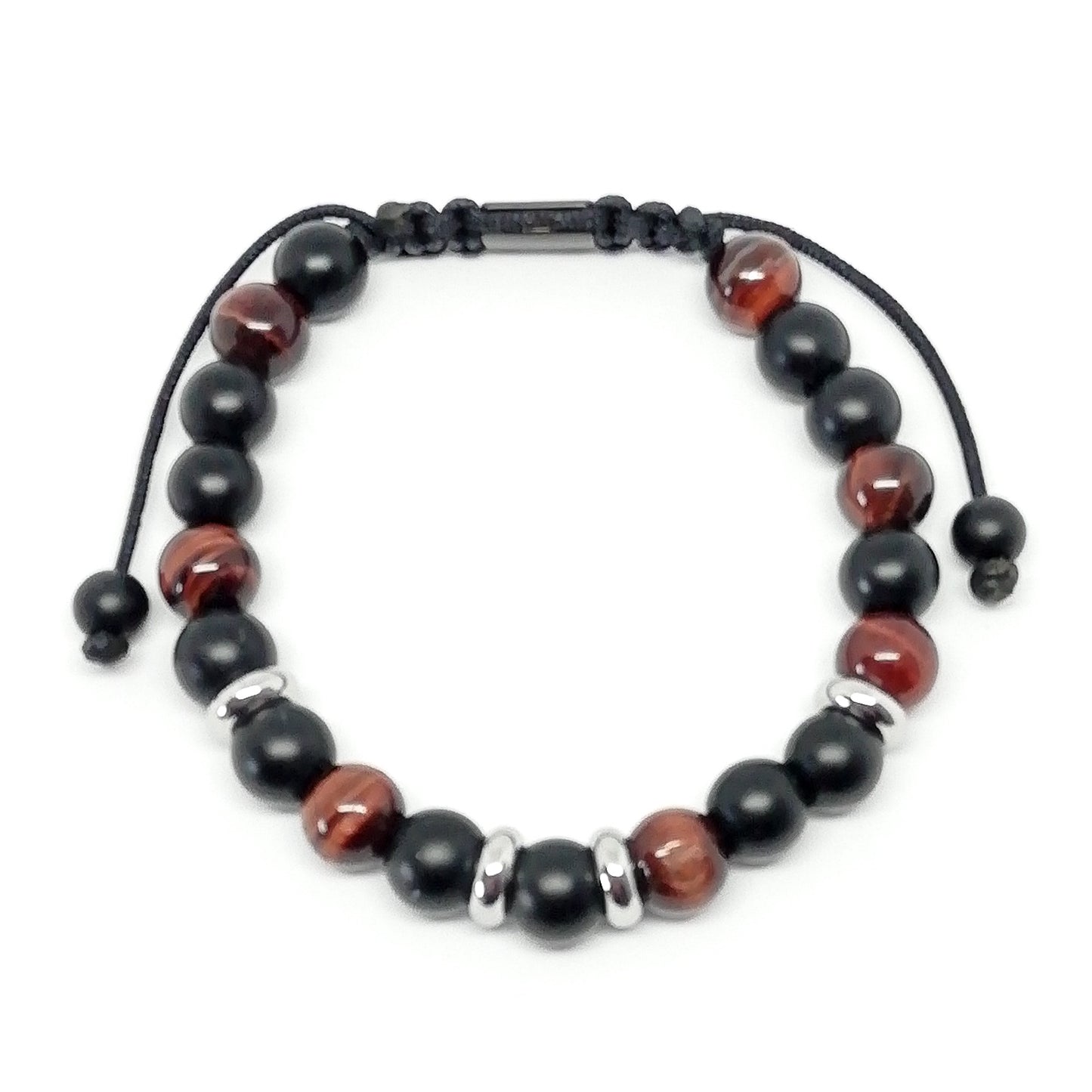 Pulsera para hombre con ojo de buey y onix mate.