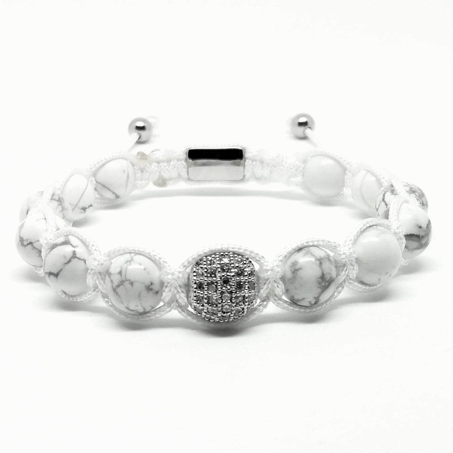 Shamballa con Howlita 8 mm.